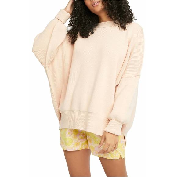NEW FREE PEOPLE easy street tunic sweater in peach parfait - Picture 1 of 3